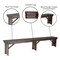 Flash Furniture HERCULES 8' x 12" Antique Rustic Mahogany Solid Pine Folding Farm Bench with 3 Legs XA-B-96X12-L-MG-GG - alternate 7